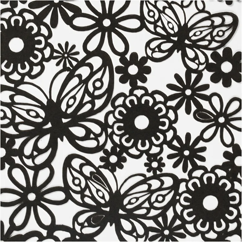 Karton mit Spitze, Blatt 10,5x15 cm, 200 g, Schwarz, 10 Stk/ 1 Pck
