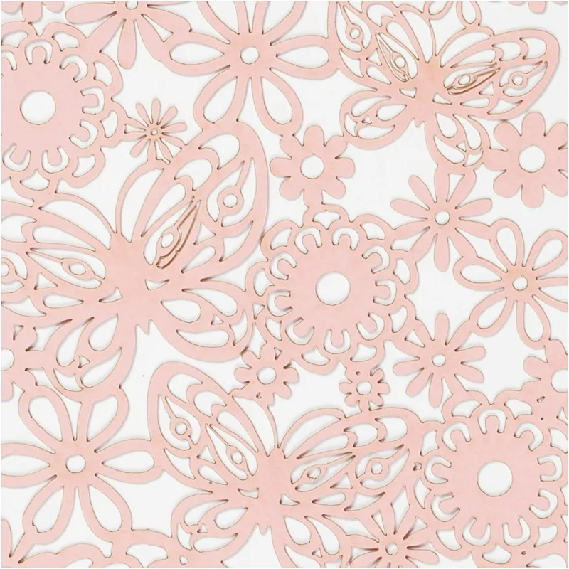Karton mit Spitze, Blatt 10,5x15 cm, 200 g, Rosa, 10 Stk/ 1 Pck