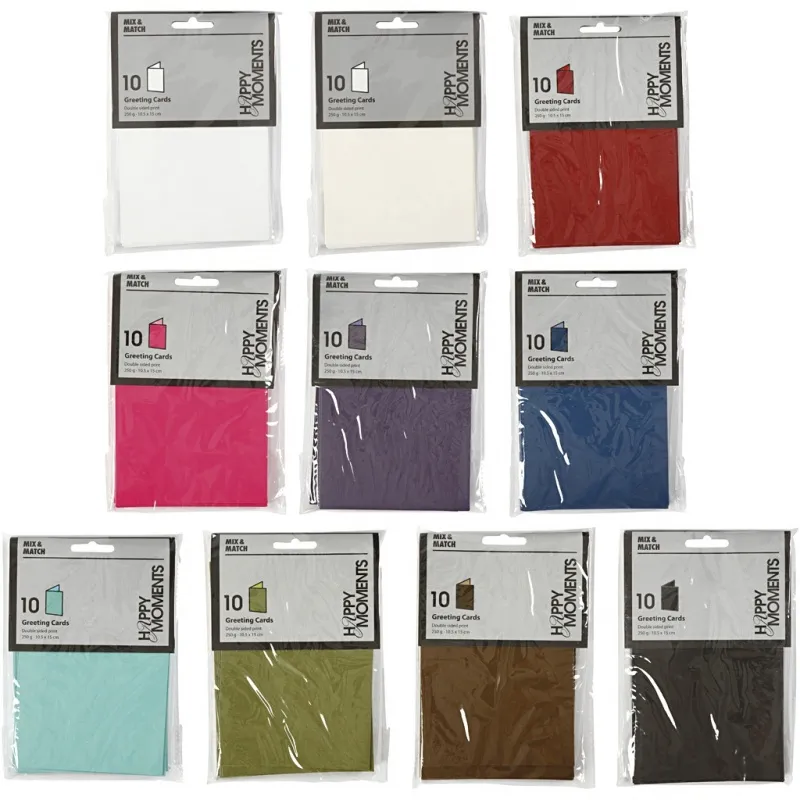 Briefkarte, Kartengröße 10,5x15 cm, Inhalt kann variieren , 250 g, Sortierte Farben, 30 Pck/ 1 Pck
