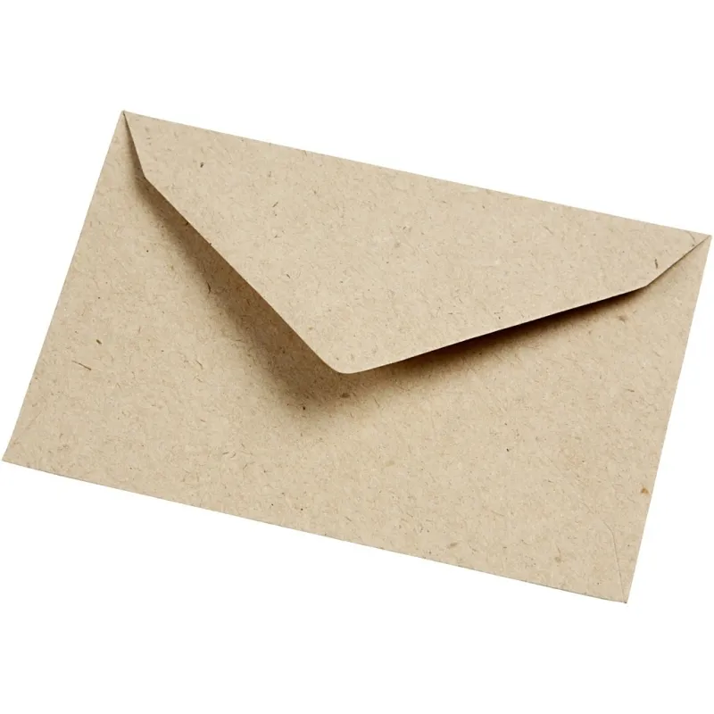 Recycling-Briefumschläge, Umschlaggröße 7,8x11,5 cm, 120 g, Natur, 50 Stk/ 1 Pck