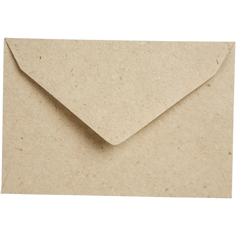Recycling-Briefumschläge, Umschlaggröße 7,8x11,5 cm, 120 g, Natur, 50 Stk/ 1 Pck