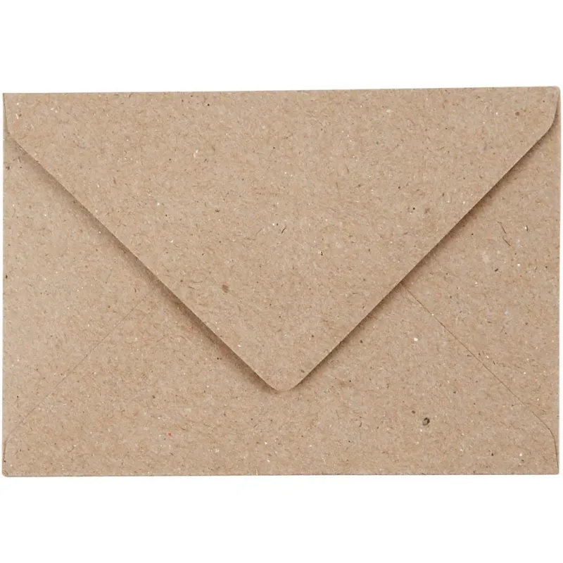 Recycling-Briefumschläge, Umschlaggröße 7,8x11,5 cm, 120 g, Natur, 50 Stk/ 1 Pck