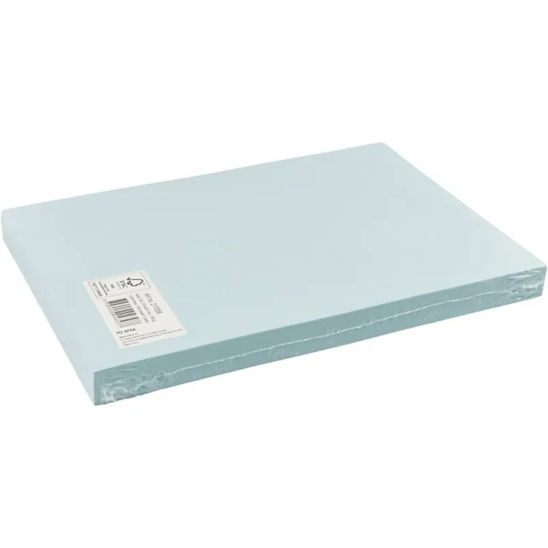 Bastelkarton, A4, Blatt 210x297 mm, 180 g, Hellblau, 100 Bl./ 1 Pck