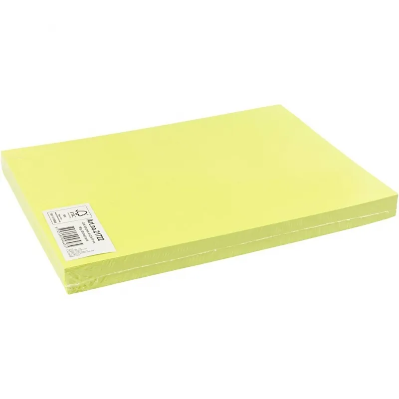 Bastelkarton, A4, Blatt 210x297 mm, 180 g, Hellgrün, 100 Bl./ 1 Pck