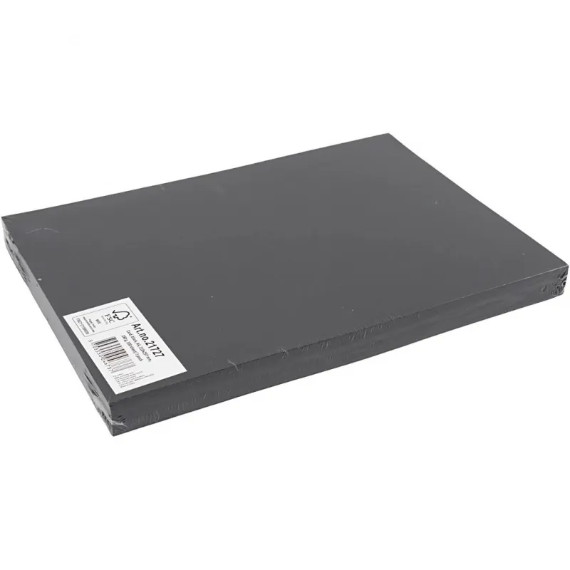 Bastelkarton, A4, Blatt 210x297 mm, 180 g, Schwarz, 100 Bl./ 1 Pck