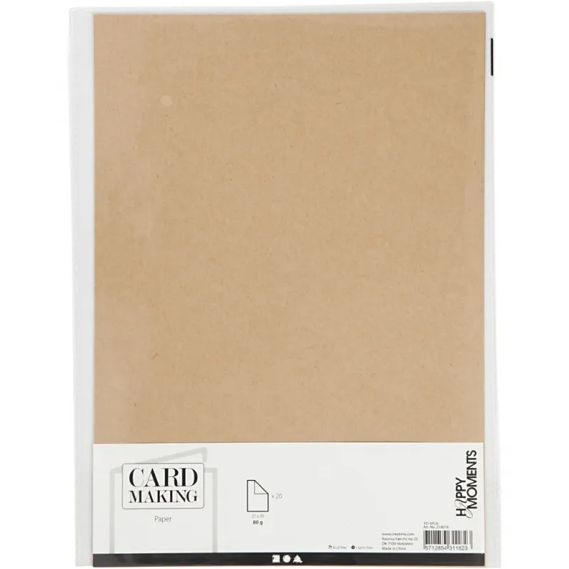 Papier, A4, Blatt 210x297 mm, 120 g, Natur, 20 Stk/ 1 Pck