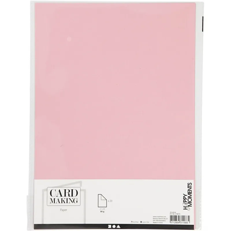 Papier, A4, Blatt 210x297 mm, 80 g, Rosa, 20 Stk/ 1 Pck