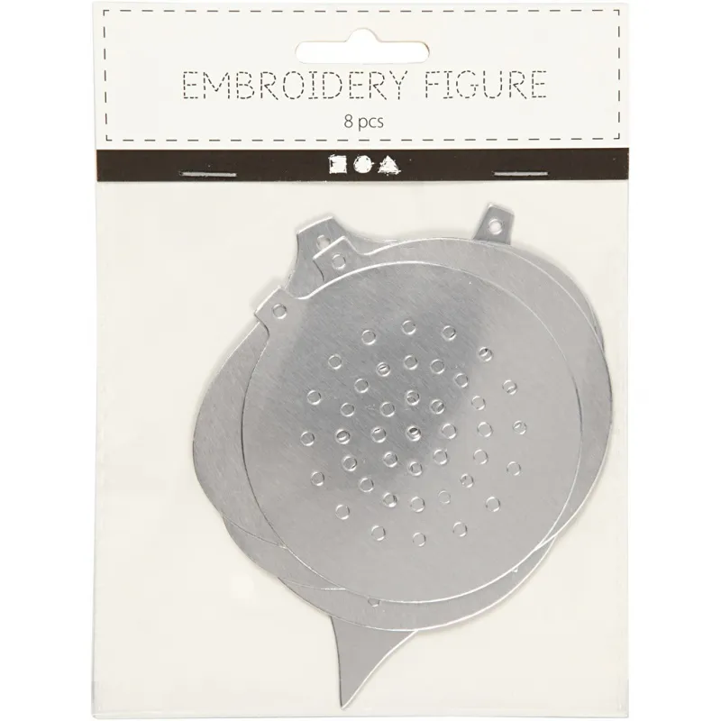 Stickkarten, Weihnachtsmotive, H 8,5-12 cm, Lochgröße 3 mm, Metallic-Silber, 8 Stk/ 1 Pck