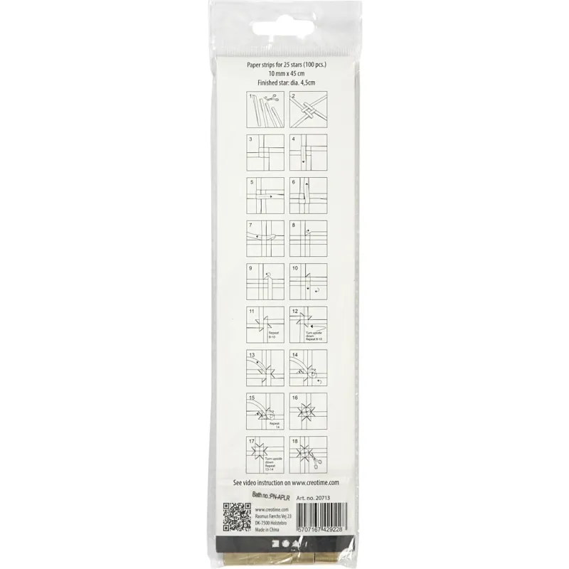 Papierstreifen für Sterne, L 45 cm, D 4,5 cm, B 10 mm, Gold, 100 Streifen/ 1 Pck