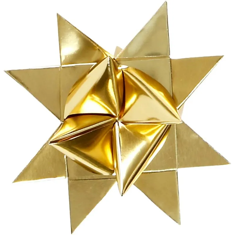 Papierstreifen für Sterne, L 45 cm, D 4,5 cm, B 10 mm, Gold, 100 Streifen/ 1 Pck