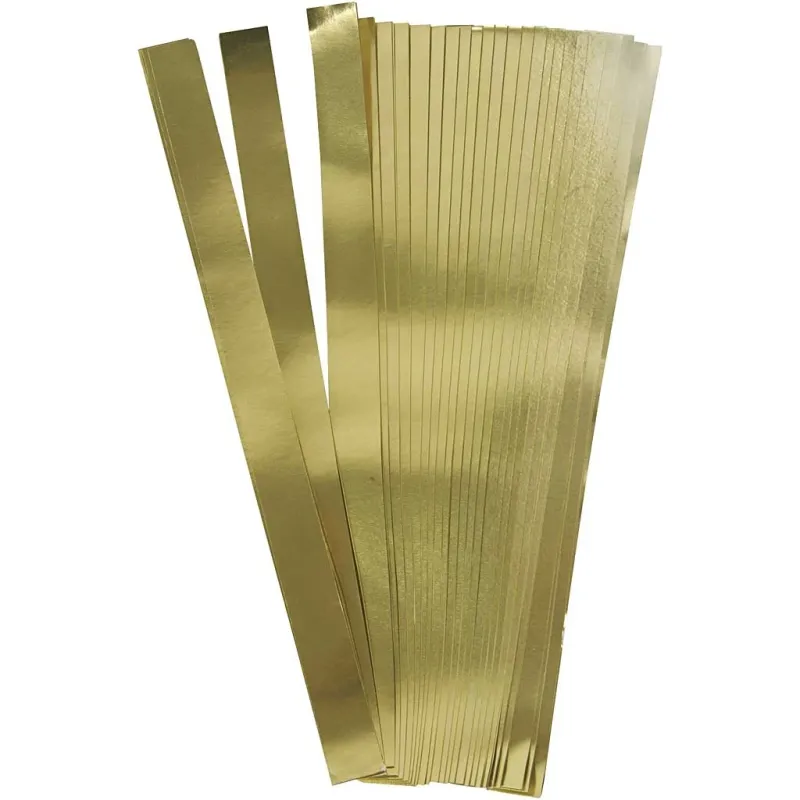 Papierstreifen für Sterne, L 45 cm, D 4,5 cm, B 10 mm, Gold, 100 Streifen/ 1 Pck
