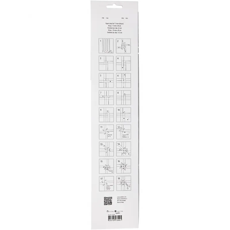 Papierstreifen für Fröbelsterne, L 44+78 cm, D 6,5+11,5 cm, B 15+25 mm, Rot, Weiß, 60 Streifen/ 1 Pck