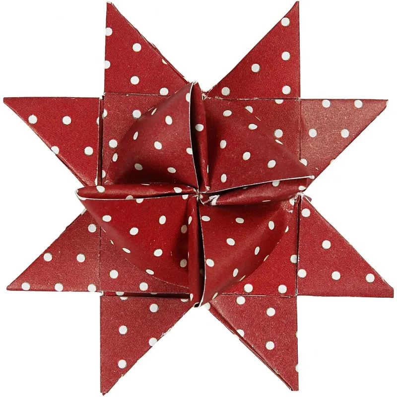 Papierstreifen für Fröbelsterne, L 44+78 cm, D 6,5+11,5 cm, B 15+25 mm, Rot, Weiß, 60 Streifen/ 1 Pck