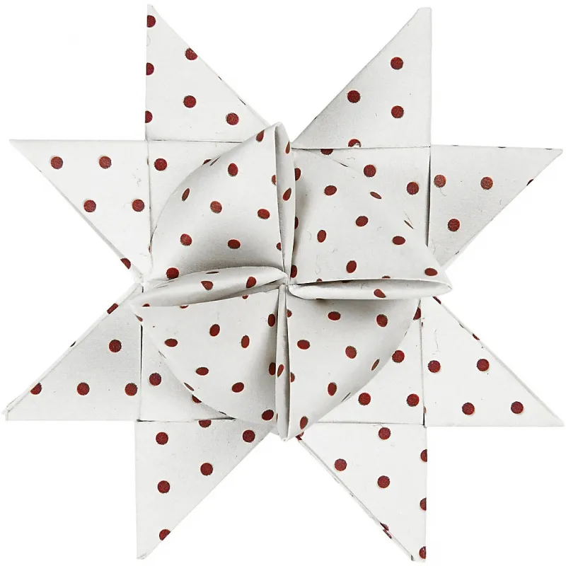 Papierstreifen für Fröbelsterne, L 44+78 cm, D 6,5+11,5 cm, B 15+25 mm, Rot, Weiß, 60 Streifen/ 1 Pck