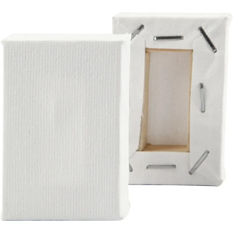 Mini-Leinwand, Größe 6x4x1 cm, Weiß, 2 Stk/ 1 Pck