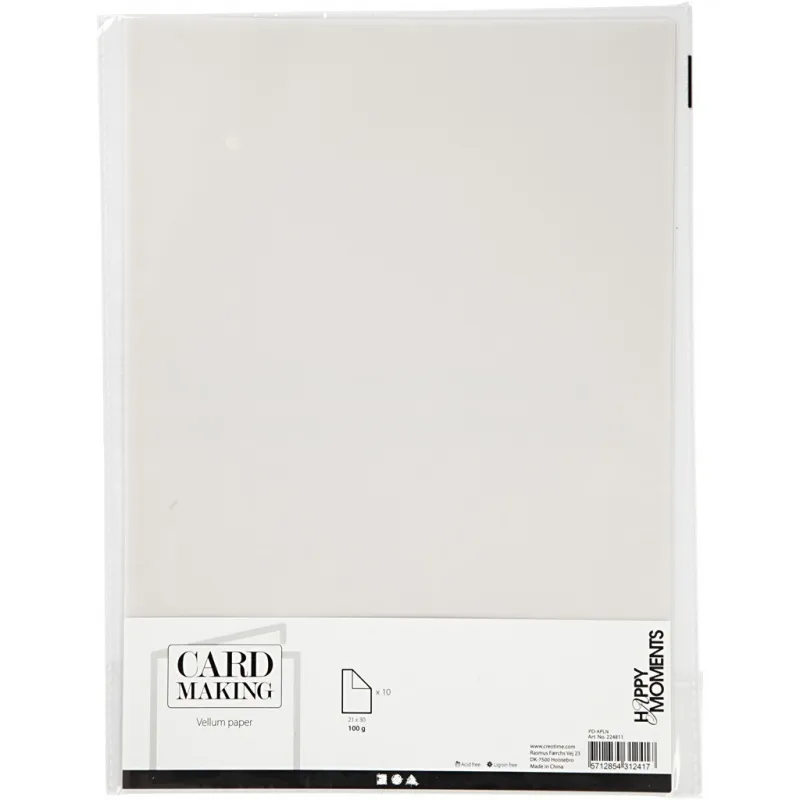 Pergamentpapier, A4, Blatt 210x297 mm, 100 g, Naturweiß, 10 Bl./ 1 Pck