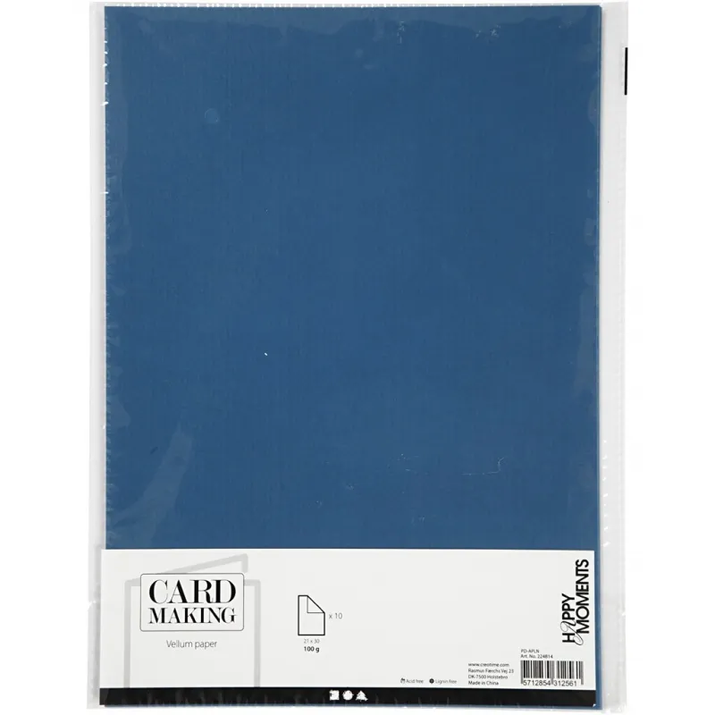 Pergamentpapier, A4, Blatt 210x297 mm, 100 g, Blau, 10 Bl./ 1 Pck