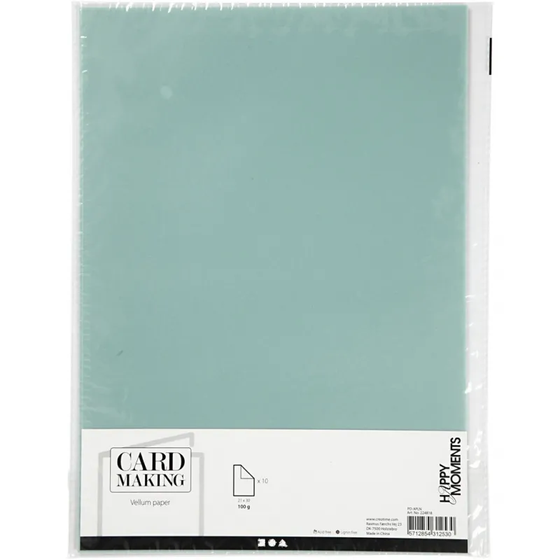 Pergamentpapier, A4, Blatt 210x297 mm, 100 g, Hellblau, 10 Bl./ 1 Pck