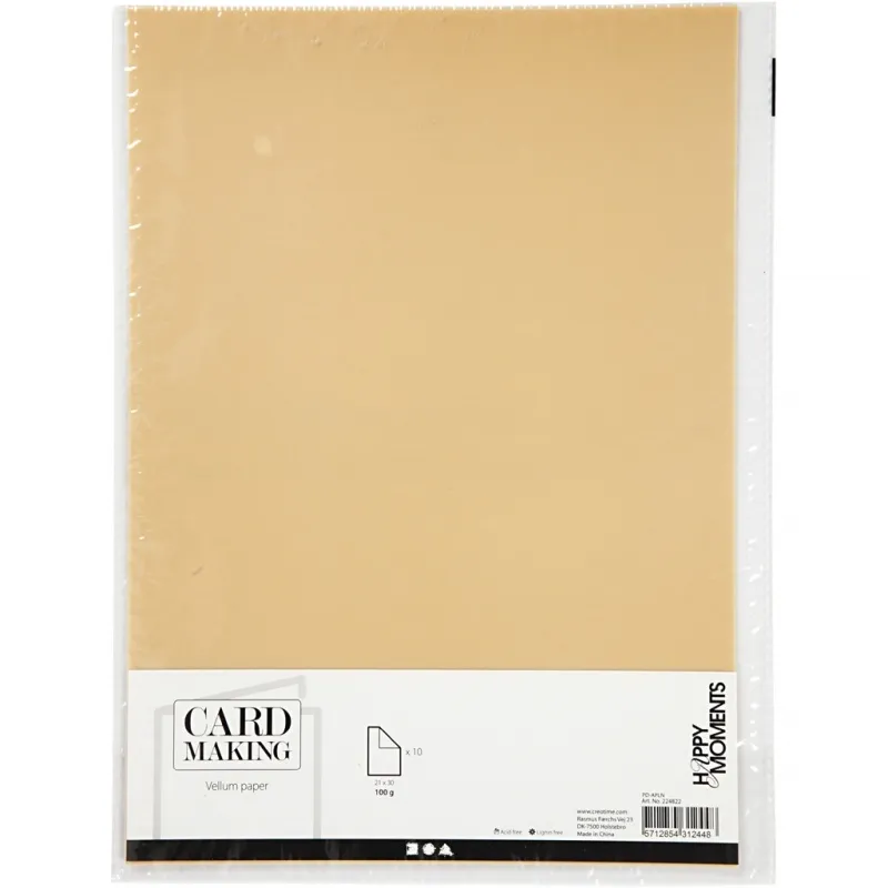 Pergamentpapier, A4, Blatt 210x297 mm, 100 g, Natur, 10 Bl./ 1 Pck