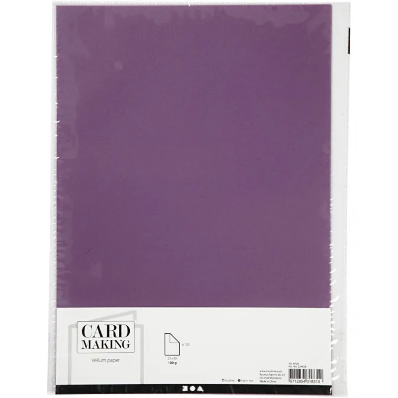 Pergamentpapier, A4, Blatt 210x297 mm, 100 g, Flieder, 10 Bl./ 1 Pck