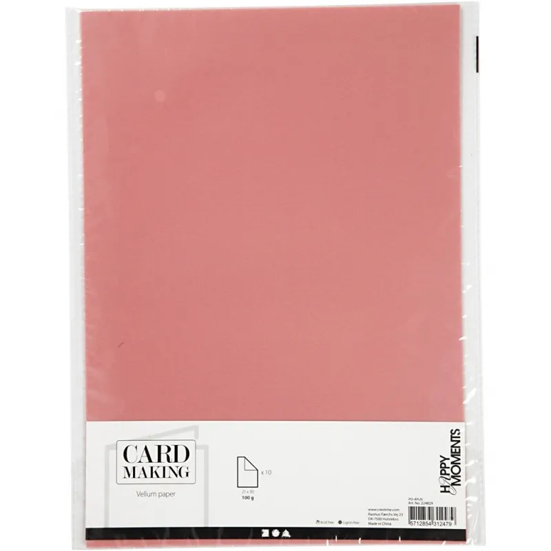 Pergamentpapier, A4, Blatt 210x297 mm, 100 g, Rosa, 10 Bl./ 1 Pck