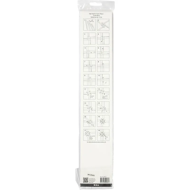 Papierstreifen für Sterne, L 73 cm, B 25 mm, D 11,5 cm, Weiß, 100 Streifen/ 1 Pck