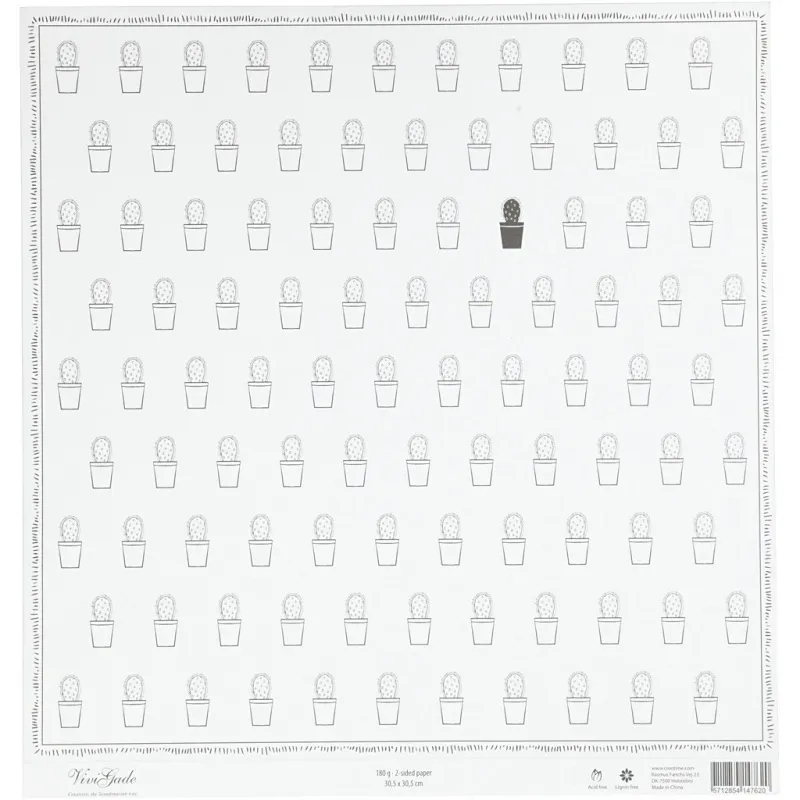 Design-Papier, Kaktus, 180 g, 5 Bl./ 1 Pck