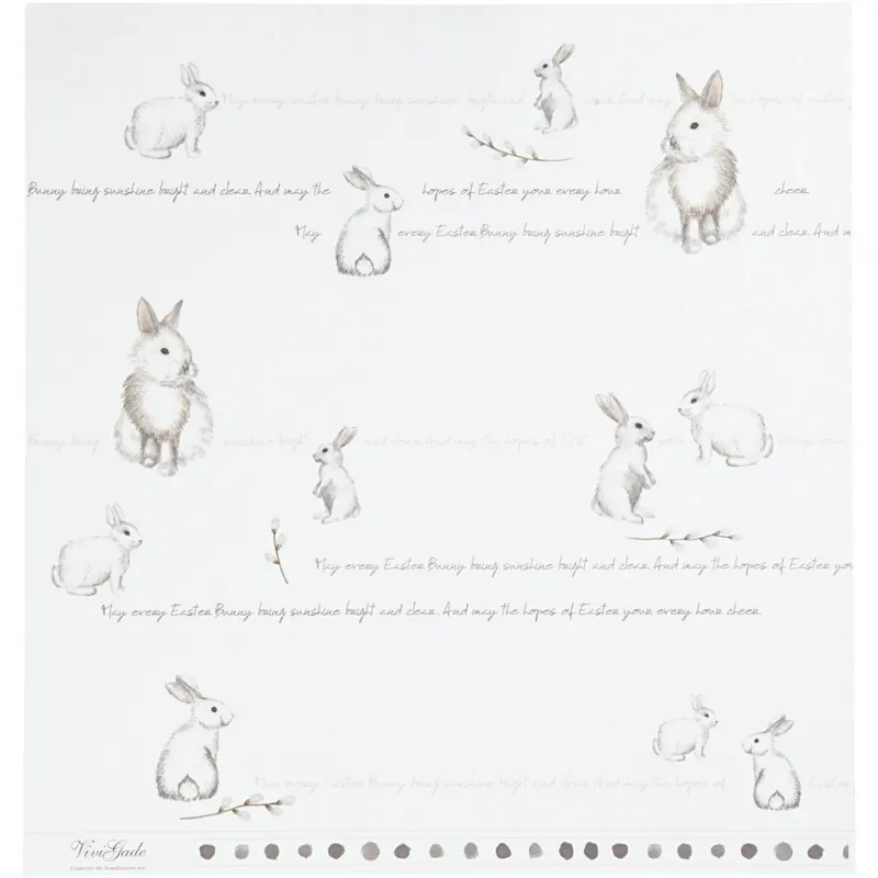 Design-Papier, Häschen, Blatt 30,5x30,5 cm, 180 g, 5 Bl./ 1 Pck