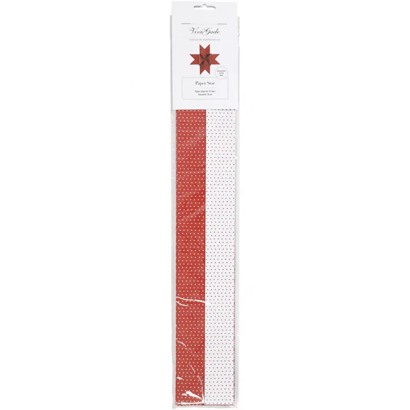 Papierstreifen für Fröbelsterne, L 100 cm, D 18 cm, B 40 mm, Rot, Weiß, 40 Streifen/ 1 Pck