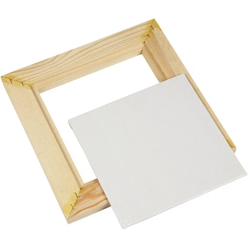 Leinwandplatte mit Holzrahmen, Größe 15x15x0,3 cm, Weiß, 1 Stk