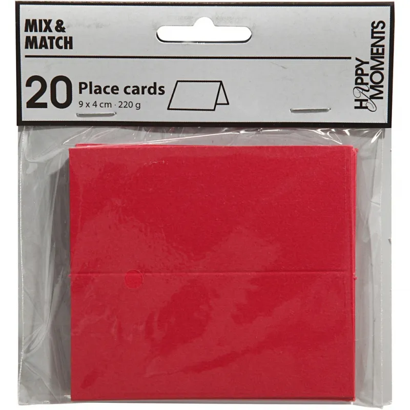 Tischkarten, Größe 9x4 cm, 220 g, Rot, 20 Stk/ 1 Pck
