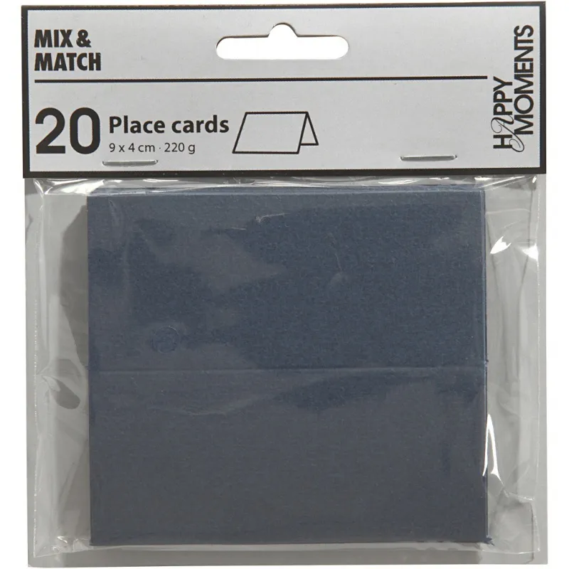 Tischkarten, Größe 9x4 cm, 220 g, Blau, 20 Stk/ 1 Pck