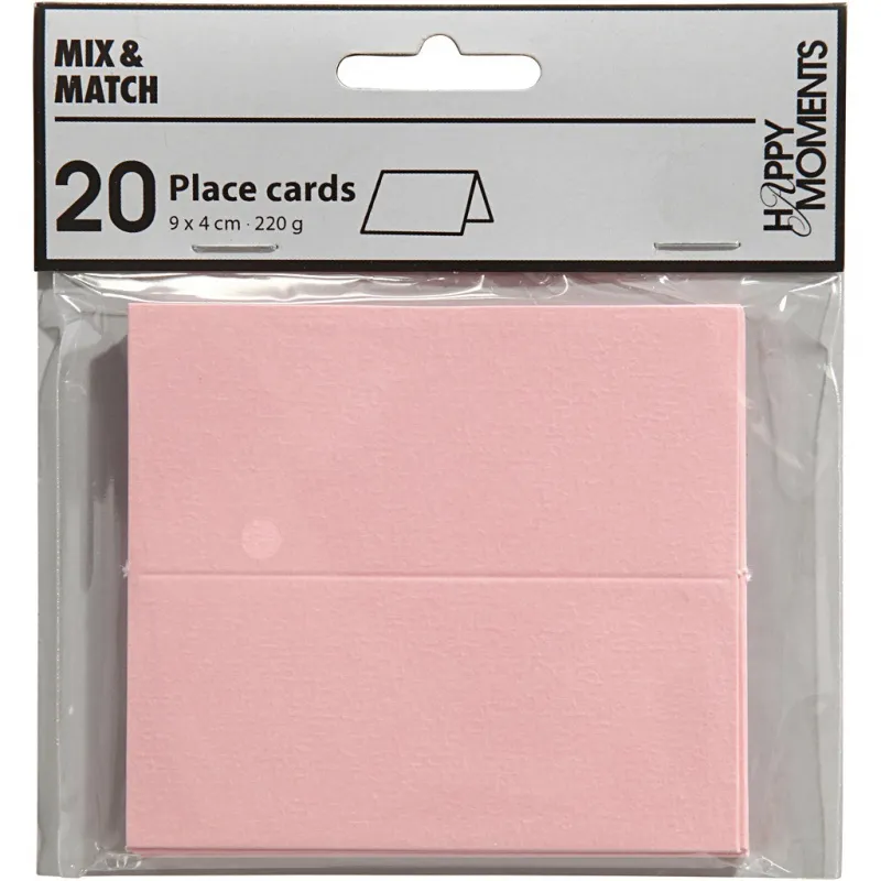 Tischkarten, Größe 9x4 cm, 220 g, Rosa, 20 Stk/ 1 Pck