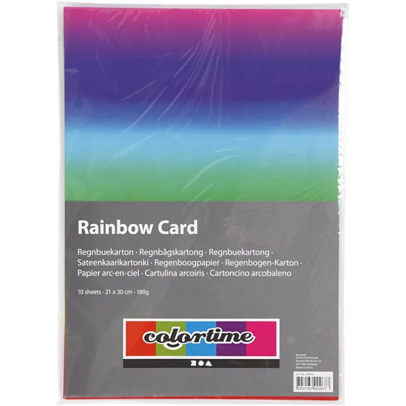 Regenbogen-Papier, A4, Blatt 210x297 mm, 180 g, 10 Bl./ 1 Pck