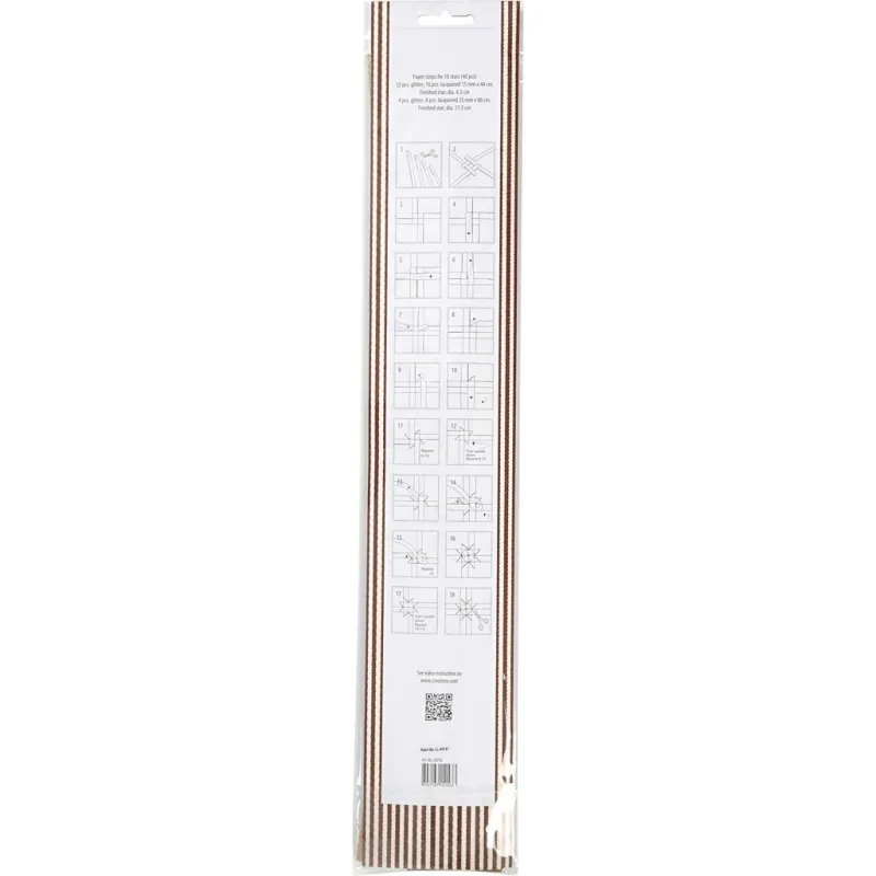 Papierstreifen für Fröbelsterne, L 44+78 cm, B 15+25 mm, D 6,5+11,5 cm, Glitter,Lack, Gold, 40 Streifen/ 1 Pck