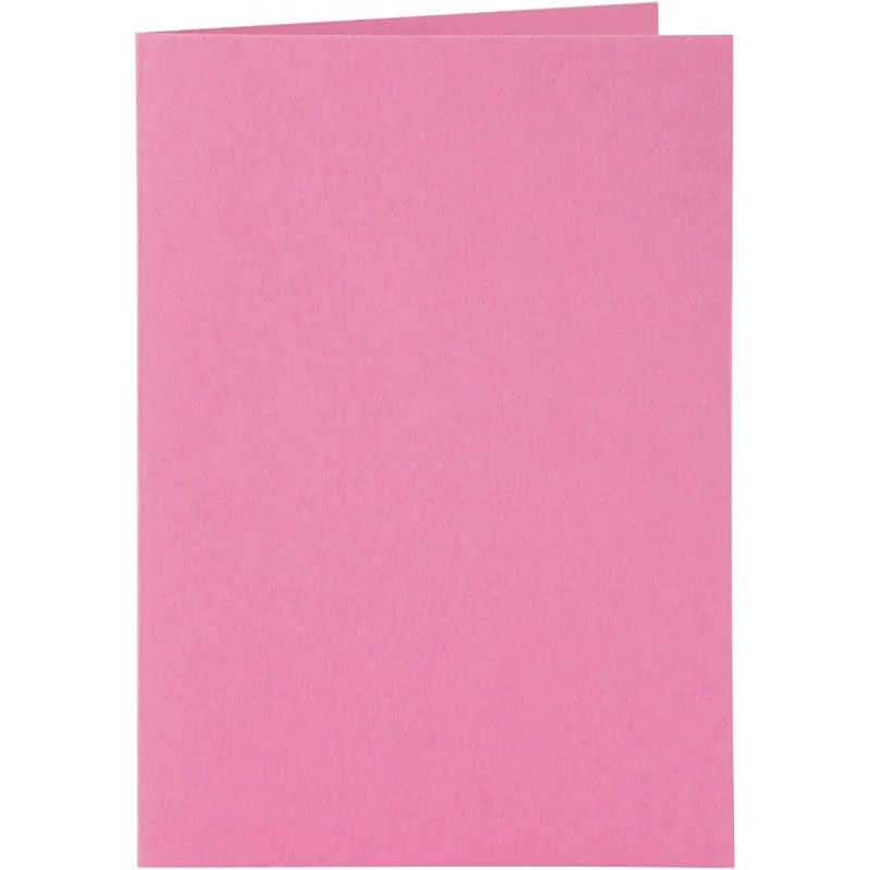 Karten & Kuverts, Kartengröße 10,5x15 cm, Umschlaggröße 11,5x16,5 cm, 110+220 g, Pink, 6 Set/ 1 Pck