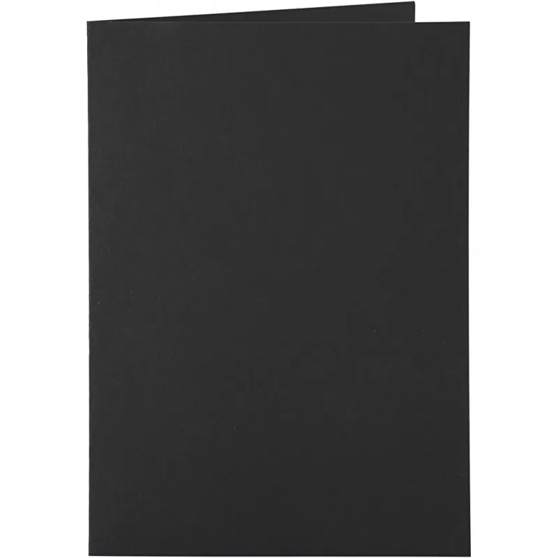 Karten & Kuverts, Kartengröße 10,5x15 cm, Umschlaggröße 11,5x16,5 cm, 110+230 g, Schwarz, 6 Set/ 1 Pck