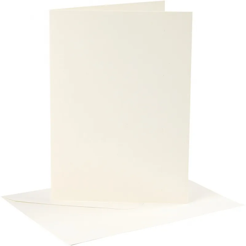 Karten & Kuverts, Kartengröße 12,7x17,8 cm, Umschlaggröße 13,3x18,5 cm, 220 g, Naturweiß, 4 Set/ 1 Pck