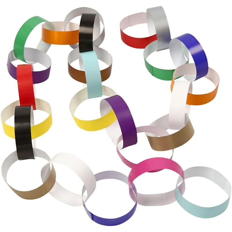 Papierketten, L 16 cm, B 15 mm, Sortierte Farben, 400 Stk/ 1 Pck
