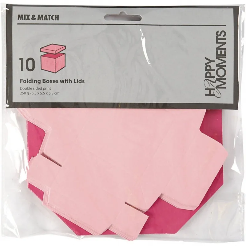 Faltschachtel, Größe 5,5x5,5 cm, 250 g, Rosa/Pink, 10 Stk/ 1 Pck