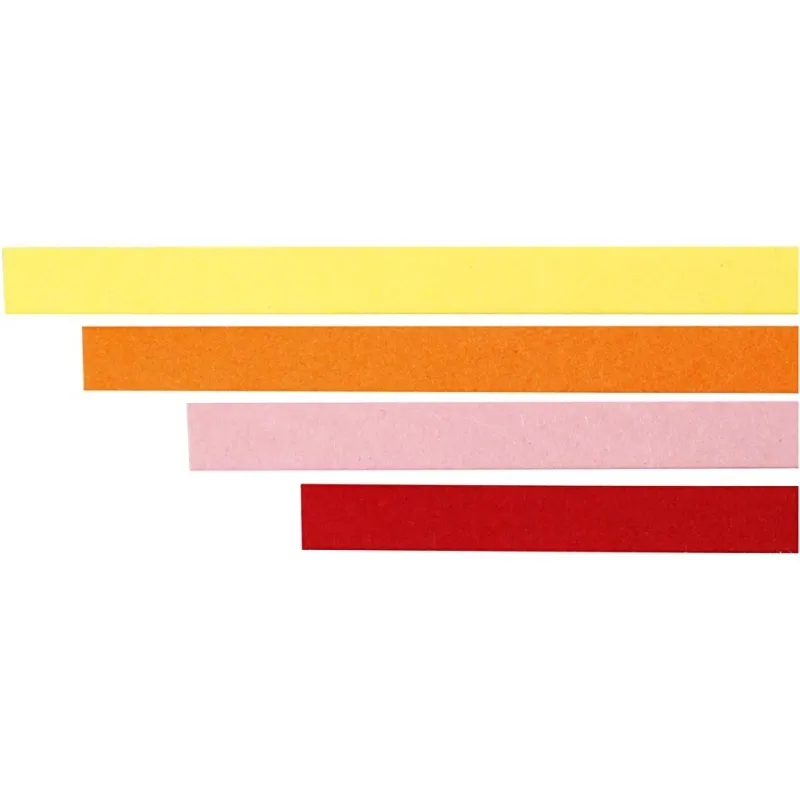Quilling-Streifen, L 78 cm, B 5 mm, 120 g, Orange, Pink, Rot, Gelb, 100 Stk/ 1 Pck