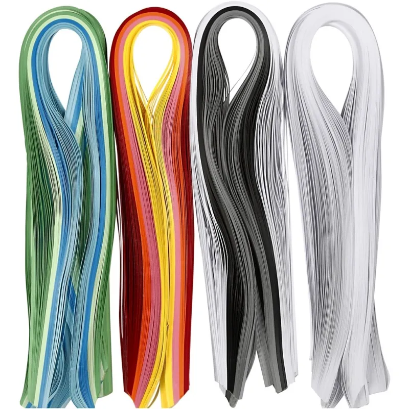 Quilling-Streifen, L 78 cm, B 5 mm, 120 g, Sortierte Farben, 12x100 Stk/ 1 Pck