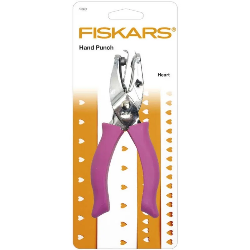 Fiskars Hand-Motivstanzer, Herz, Lochgröße 5 mm, 1 Stk