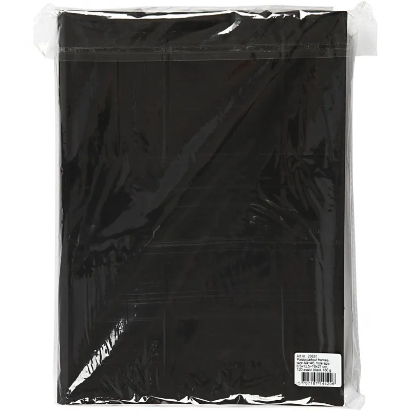 Passepartout-Rahmen, Größe A4+A6, 180 g, Schwarz, 2x60 Stk/ 1 Pck