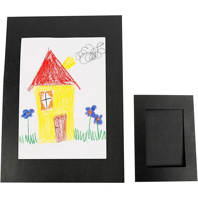 Passepartout-Rahmen, Größe A4+A6, 180 g, Schwarz, 2x60 Stk/ 1 Pck