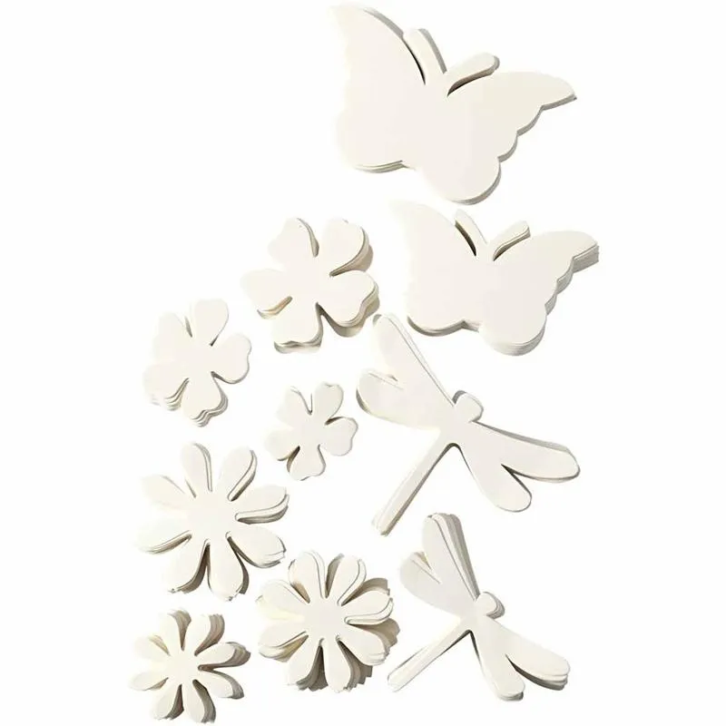 Sommerliche Stanzfiguren, Größe 4,5-12 cm, 240 g, Weiß, 362 Stk/ 1 Pck