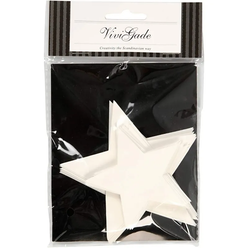 Sterne, Größe 7,3+10 cm, 240 g, Weiß, 40 Stk/ 1 Pck