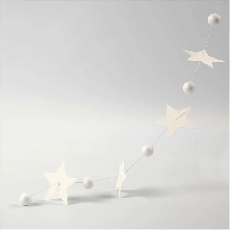 Sterne, Größe 7,3+10 cm, 240 g, Weiß, 40 Stk/ 1 Pck