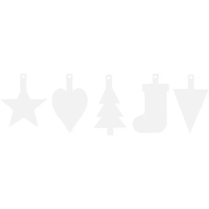 Weihnachtsanhänger, H 23,5-26,5 cm, B 15,5-20,5 cm, Weiß, 100 Stk/ 1 Pck