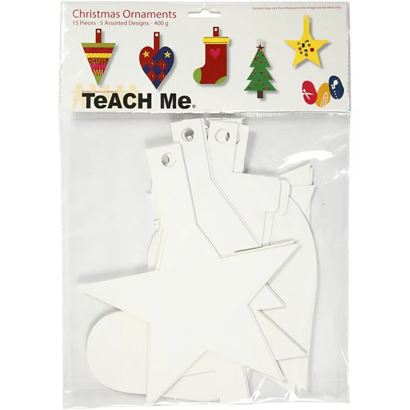 Weihnachtsanhänger, H 23,5-26,5 cm, B 15,5-20,5 cm, Weiß, 15 Stk/ 1 Pck